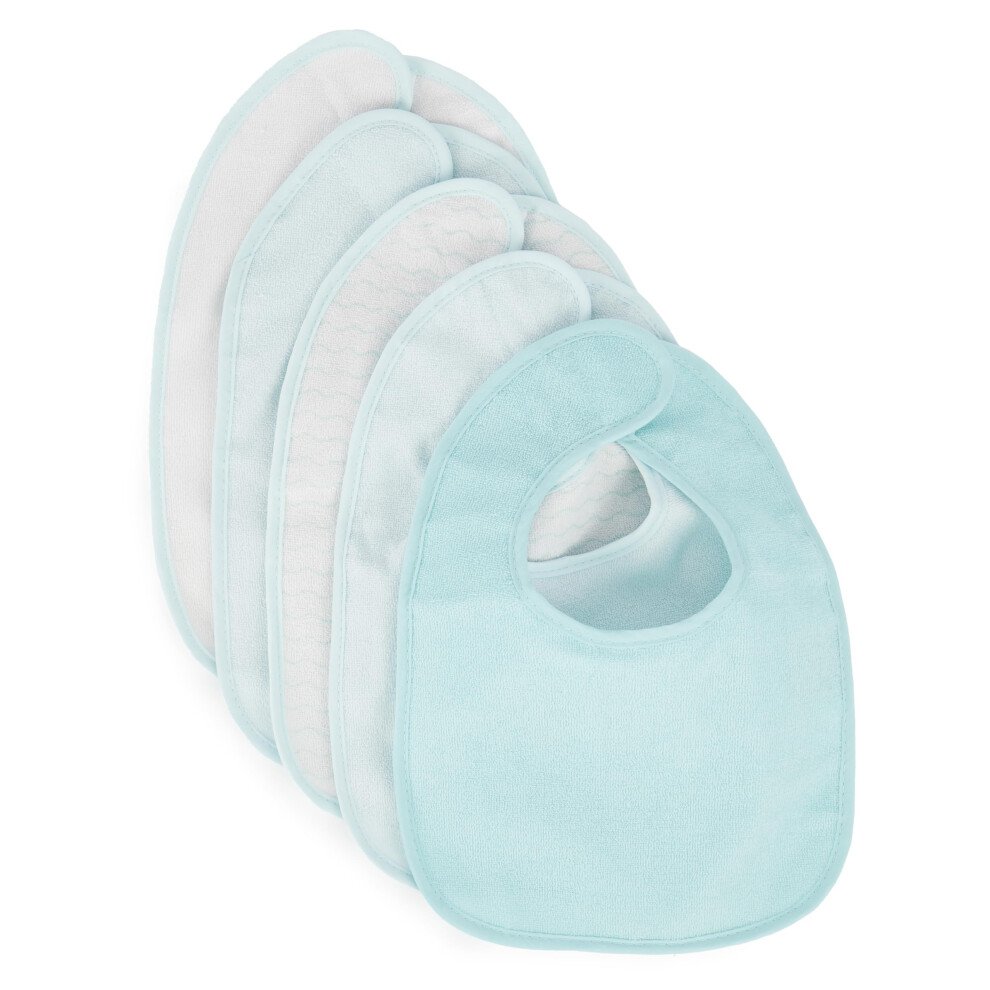 Set Of 5 Bibs Newborn | Waterproof Bibs For Babies | Newborn Bib | Baby Blue Bieco