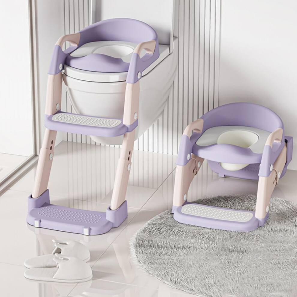 Kids Potty Training Seat With Steps, 2 In 1 Toddler Toilet Ladder Seat For Lyefancy