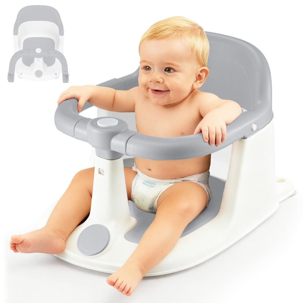 Trintion Baby Bath Seat, Non-Slip Soft Toddler Bath Chair 6 Months Plus With Suction