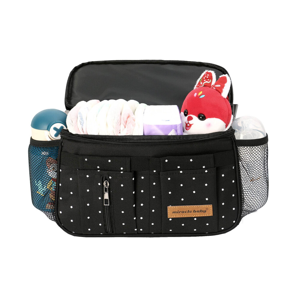 Miracle Baby Pram Buggy Organiser Bag Stroller Storage Unctional With Cup Holders Large Capacity