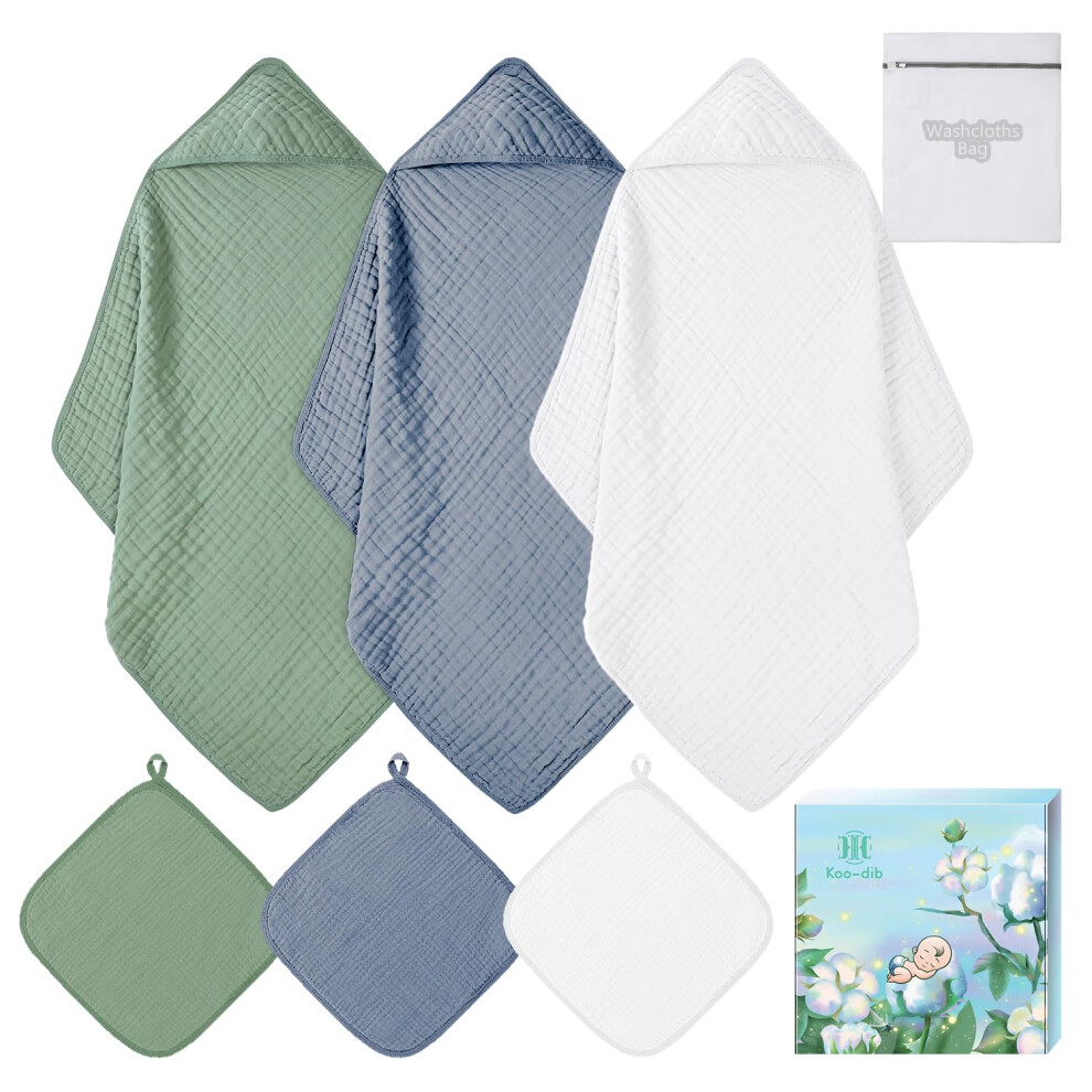 Koo-Dib Baby Towel - Soft Baby Towels Essentials For Newborn Girl & Boy Hooded Baby Bath