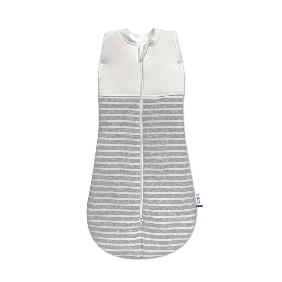 Sweet Dreamers , Baby Sleep Bag | 3-12 Months, 2.5 Tog | Soft Organic Cotton Fabric Baby Sleeping Bag | Grey Stripe |