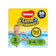 Huggies Little Swimmers, Swim Nappies - Size 3-4, 36 Baby Swim Pants - Leak Guards