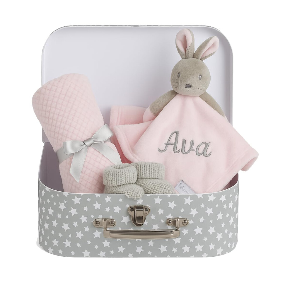 Personalised Newborn Baby Girl Gifts Set - New Baby Hampers Present For Baby Girl Hoolaroo