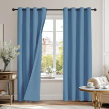 Deconovo 100% Blackout Curtains Double-sided Microfiber Fabric Eyelet Thermal