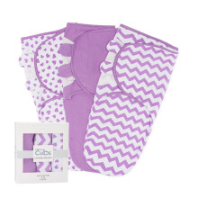 Comfy Cubs Easy Swaddle Blanket, 3 Pack - 100% Cotton Swaddle Set, Large for 3-6