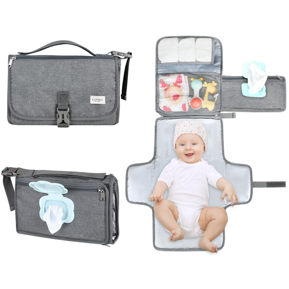 Portable Nappy Changing Mat Travel Baby Change Mat With Smart Wipes Landici