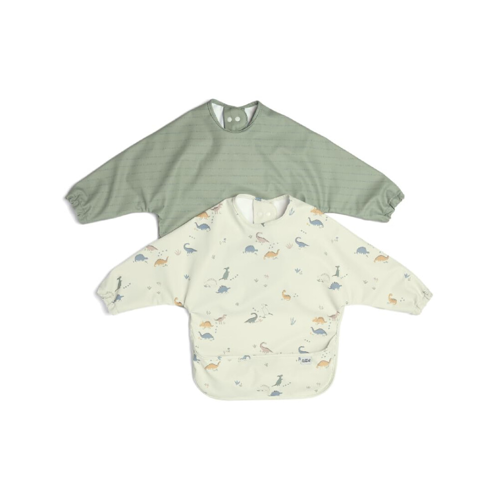 2-Pack Waterproof Long Sleeved Messy Baby Bibs, Ideal For Weaning For Mamas & Papas