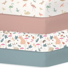 Cot Sheets for Boy Girl, Fitted Cot Sheet 4 Pack for 70x140cm Mattresses, Super Soft
