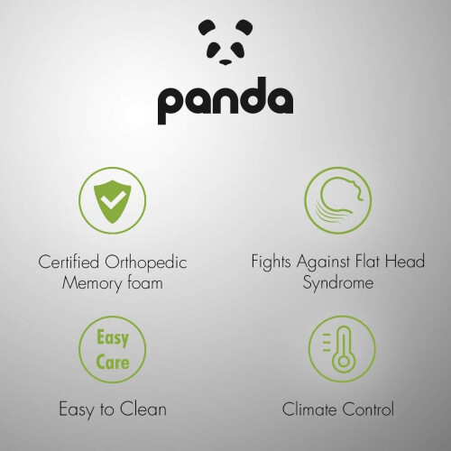 Panda Panda Toddler Memory Foam Bamboo Pillow 12+ Months 2