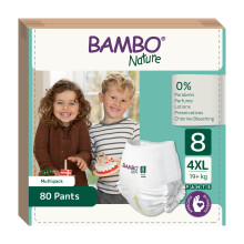 Bambo Nature Size 8 (19+kg) Training Pants, Box of 80 Size 8 Nappy, Soft and Secure