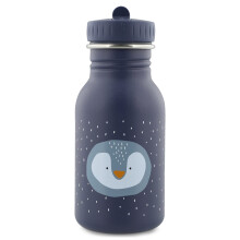 Trixie Drinking Bottle - Mr. Penguin - 350ml Stainless Steel Water Bottle for Kids - Dark Blue - Leakproof - Eco-Friendly and BPA-Free