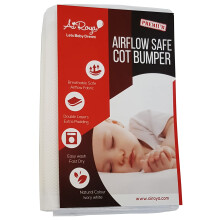 AiRoya Premium Mesh Cot Bumper for 2-Sided Solid End Cots, Double Layers Air Mesh for Extra-Padding, Breathable Safe, No Entanglement Risk, BS EN 16