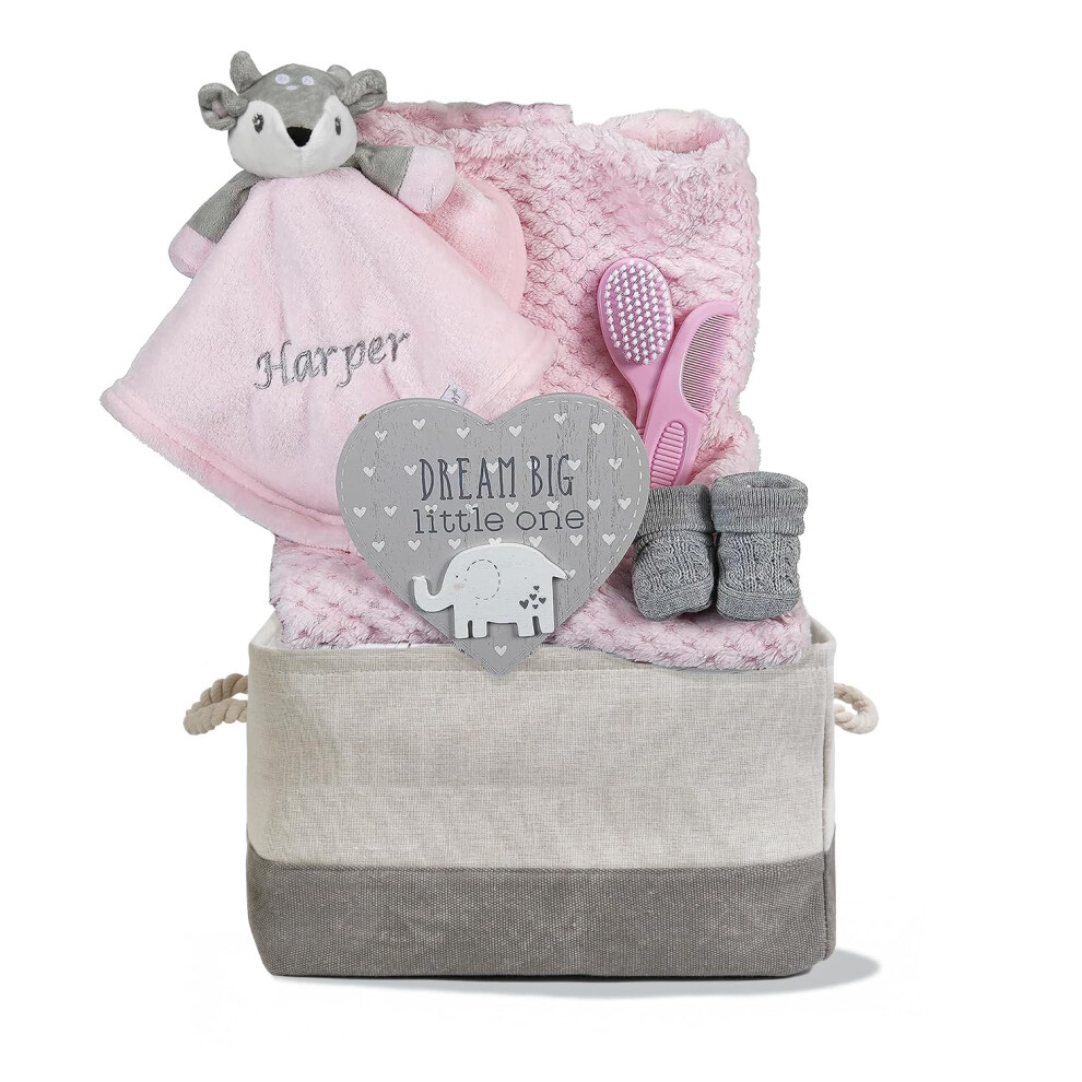 Personalised Baby Gift Hamper For Girls Gift Hamper Newborn Pink Hoolaroo