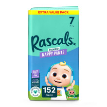 Rascals CoComelon Nappy Pants丨Size 7丨Total 152 Nappies丨UltraFlex 360