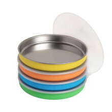 Elk and Friends Kids Stainless Steel Plates with Silicone Sleeves + Lid| Suitable