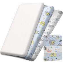 100% Pure Jersey Cotton Cot Bed Sheets 140 x 70cm Fitted, 3 Pack, 1 Waterproof
