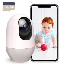nooie Baby Monitor with 32G SD,360-degree 2K Baby WiFi Monitor Smart Baby Monitor
