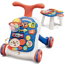 QDRAGON 3 in 1 Baby Walkers for Boys, Baby Push Walker and Activity Center, Sit to