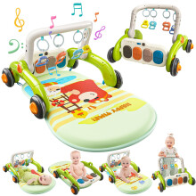 Cute Stone Baby Gym Play Mat with Piano, Baby Learning Walker, Activity Gym, Tummy