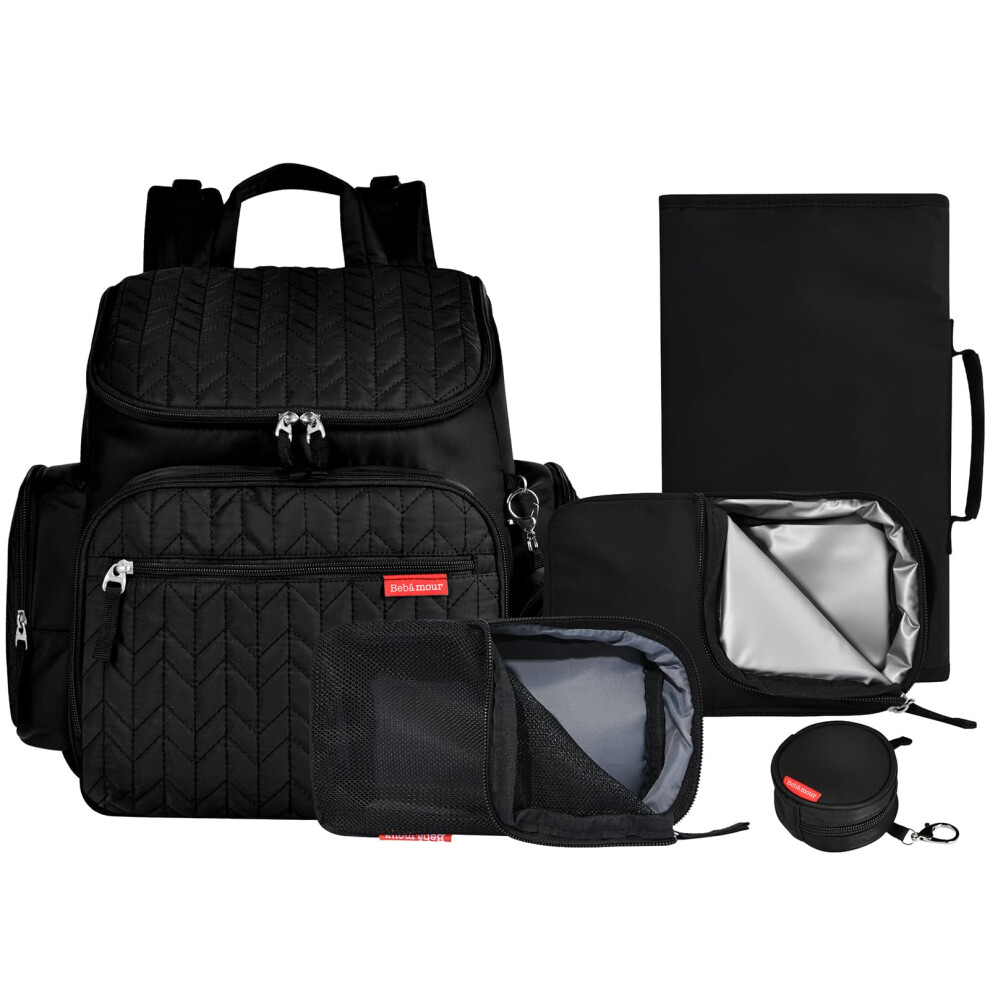 Upgraded Nappy Changing Bag Backpack Large Travel Baby Bag With Changing Bebamour