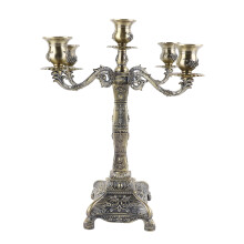 European Candle Holder Metal Candelabra Elegant Luxurious Design Antique Bronze Finish Durable Zinc Alloy Rustproof Stable Base Easy Assembly For Home