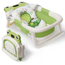 DEANIC Baby Bath Tub for 0-6-12 Months Newborn, Foldable Toddler Bath with Soft