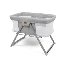 Babylo Sleep and Stay Folding Crib Folds with one Hand Includes Travel Bag, Grey, 93 L x57 W x7.5 H