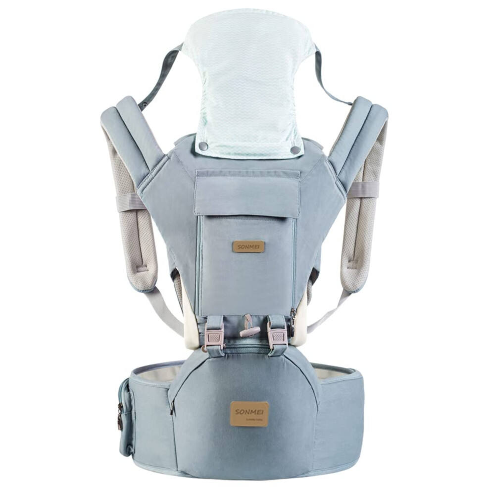 Sonmei Ergonomic Baby Carrier With Hip Seat, 360 Positions, Soft And Breathable,