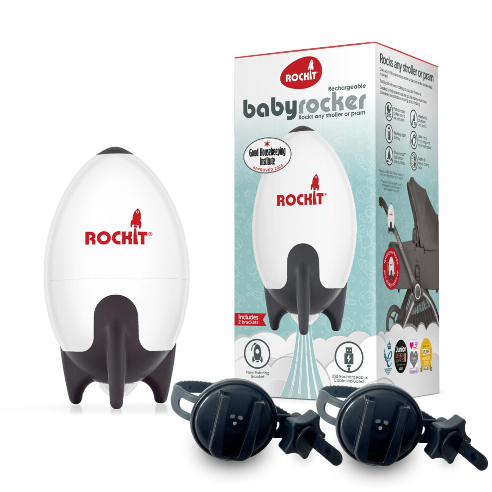 Rocker Rechargeable With Two Brackets - Baby Sleep Aid Gently Rocks Any Stroller Or Buggy, Adjustable Speed With 60 Minute Timer - Fits All Pu Rockit