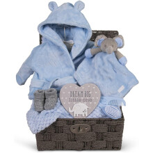 Baby Gift Basket for Boys Blue Large Gift Hamper Boy Newborn Elephant Comforter