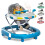 2-in-1 Foldable Baby Walker & Rocker - Multifunctional Walker with 4 Adjustable 1