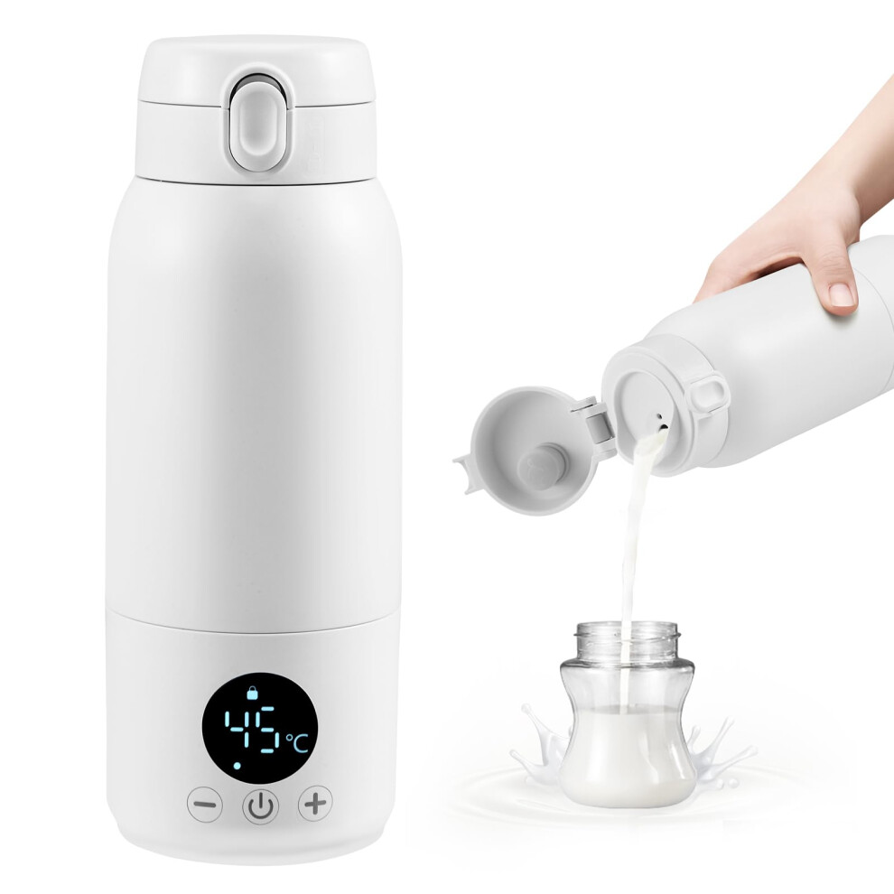 Portable Milk Warmer For Travel, 500Ml Cordless Bottle Warmer,Dual Heating Modes For Breasmilk & Formula,Portable Bottle Warmer With Fast Heating & L Veftbltrem