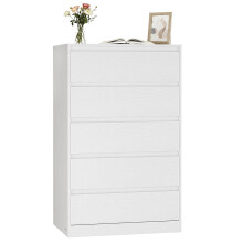 VASAGLE KAILYN Collection - Chest of Drawers for Bedroom, Storage Organiser Unit with 5 Drawers, 40 x 60 x 97.4 cm, Modern Style, Snow White LTS605WE