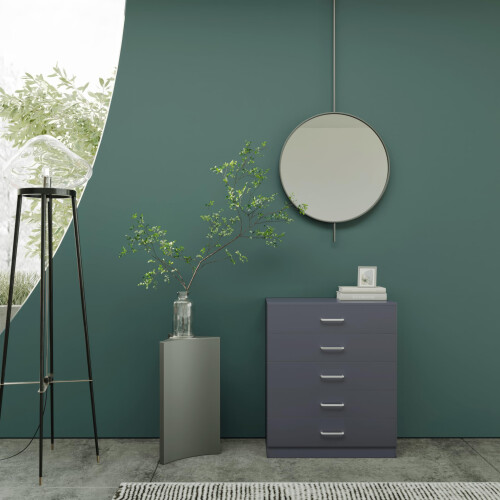 Seconique Seconique Dakota 5 Drawer Chest in Dark Grey 1