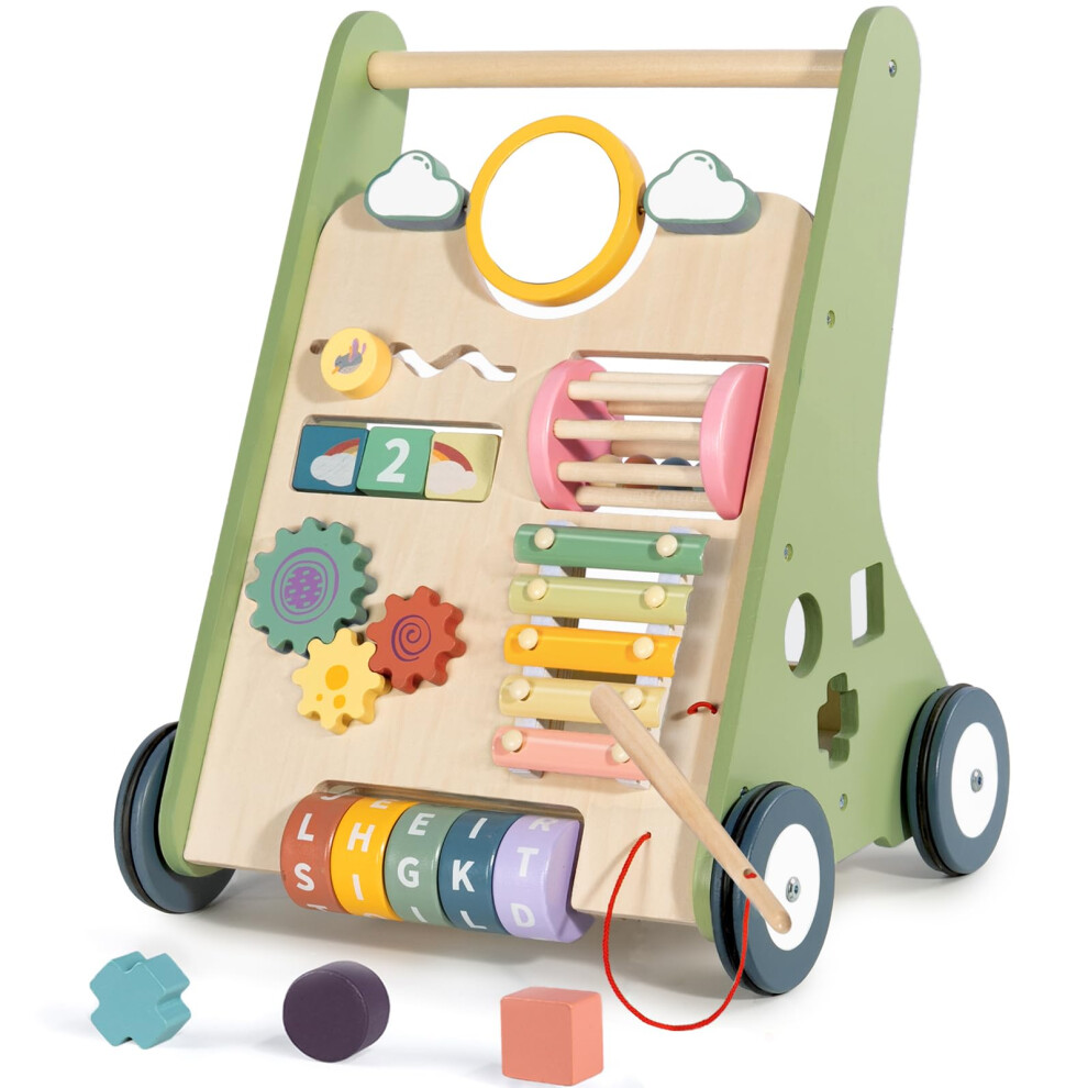 Lol-Fun Wooden Baby Walker For 1 2 Year Olds, Toddlers Push Along Walkers With 87598919