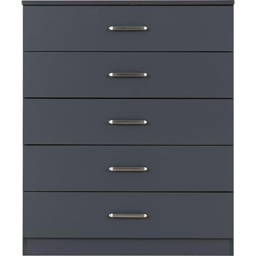 Seconique Seconique Dakota 5 Drawer Chest in Dark Grey 2
