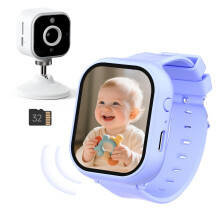NUOTUN Wearable Baby Monitor with Camera and Night Vision (Watch Included), 1080P HD Baby Camera Monitor, No WIFI, Secure 2.4GHz, 2-Way Audio, Cry De