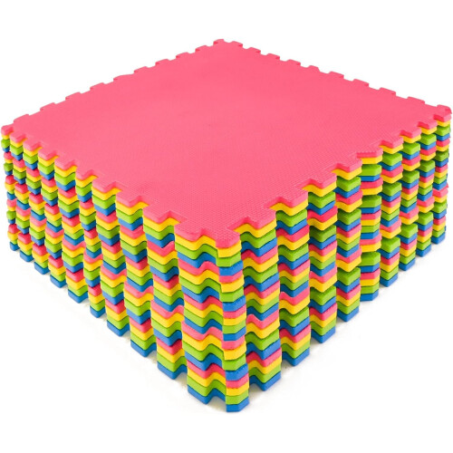 M.Y Extra Large Interlocking Foam Play Mat - 60x60cm Large Thick Multi Colour Soft