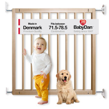 BabyDan No Trip, 71.5-78.5 cm, Basic Stair Gate/Baby Gate/Safety Gate, Wood, Made in