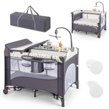 Maxmass 6-in-1 Baby Travel Cot, Infant Bedside Sleeper with Detachable Changing