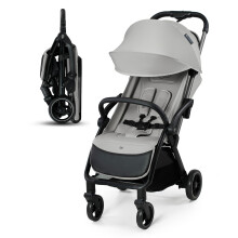 Kinderkraft APINO Pushchair, Reclining Buggy, Sports Pushchair, Lightweight, Gray