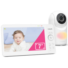 VTech VM7467 Baby Monitor with 7" LCD Screen,Remote Pan Tilt Zoom,178 Wide-Angle