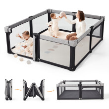 Sweeby Baby Playpen, Foldable Play Yard, Extra-Large Baby Fence for Indoor & Outdoor