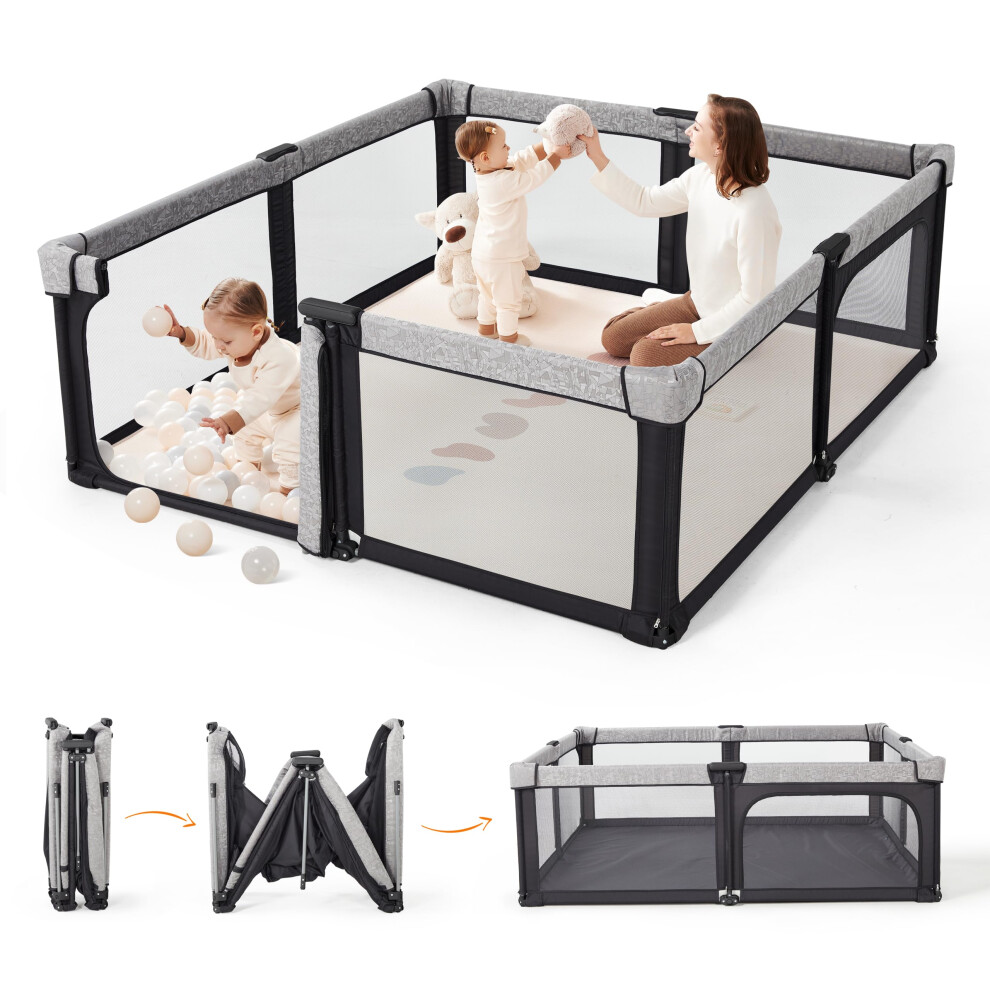 Sweeby Baby Playpen, Foldable Play Yard, Extra-Large Baby Fence For Indoor & Outdoor
