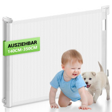Retractable Stair Gate Extends up to 350cm/138inchx3inch Extra Wide Baby Safety Gate