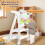 Uuoeebb Foldable Learning Tower, Wooden Step Stool for Kids with 3 Adjustable 4