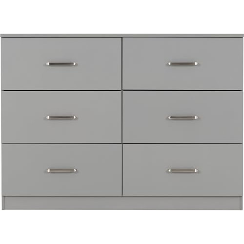 Seconique Seconique Dakota 6 Drawer Chest in Light Grey 2