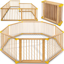 KIDUKU Baby Child Playpen XXL Foldable Incl. Door, Consisting of 8 Panel,