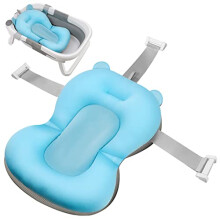 Baby Bath Cushion Bathtub Pad, Baby Bath Mat Pillow Newborn Infant Shower Bath Tub Support Seat Pads, Blue